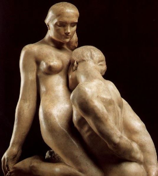 eros mármol por Auguste Rodin en el año 1893 se conserva en el museo Rodin de Paris