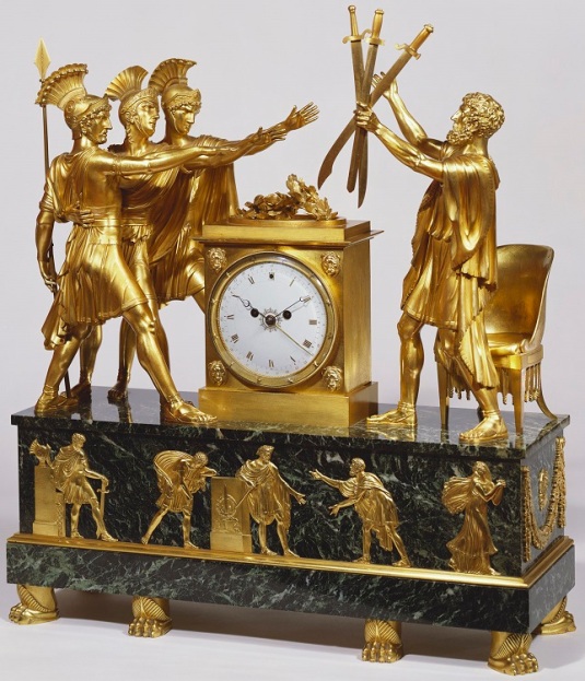 reloj de Buckingham Palace Oath of the Horatii por Claude Galle siglo XIX